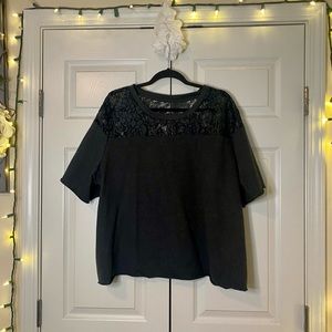 Lace top crop tee by Lane Bryant - Size 22-24